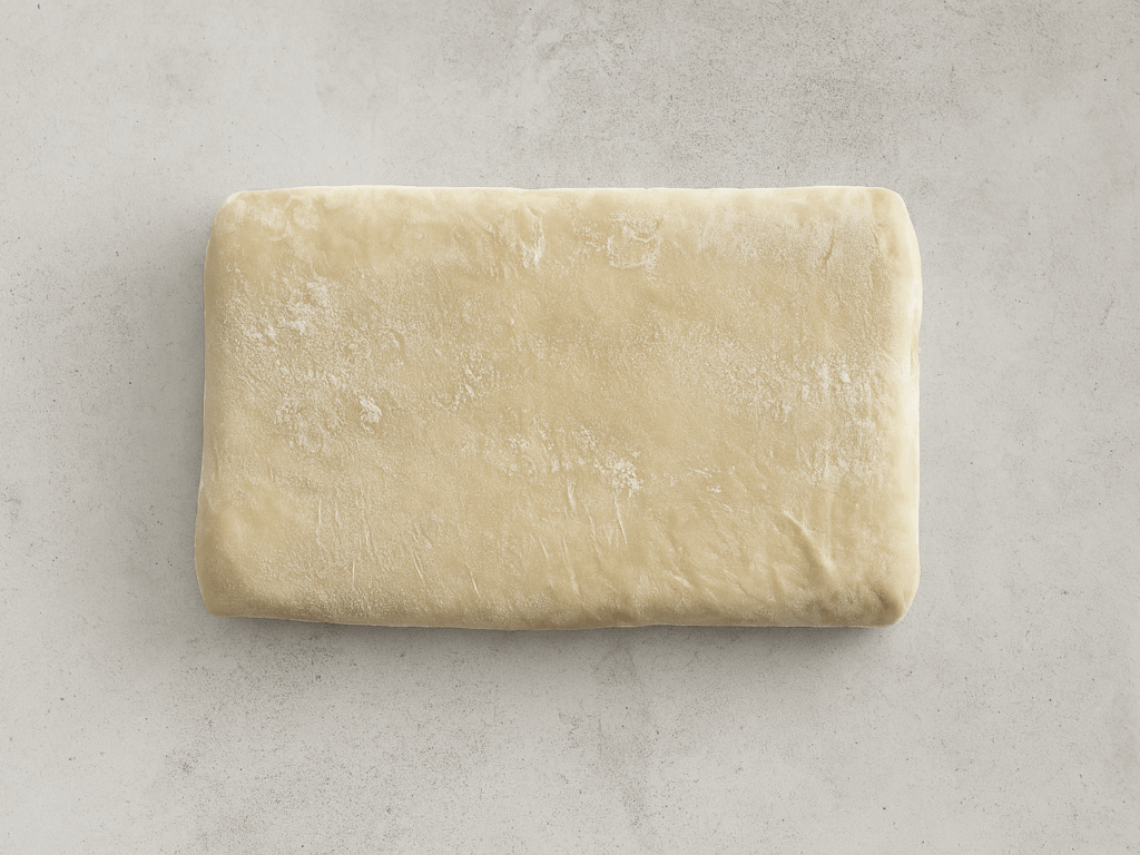 Bladerdeeg met desem heeft meer diepte, smaak en houdbaarheid dan klassiek bladerdeeg.
De desem versterkt de structuur en zorgt voor een krokante, gelaagde kruim met een volle boterige smaak.
Dit deeg is stevig genoeg om te frituren en luchtig genoeg om in de oven te bakken.
Een veelzijdige basis voor kaassoufflés, appelbeignets, pasteitjes en tompoezen.