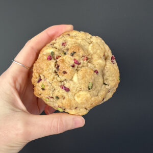 Pistasch framboos witte chocolade NY cookies